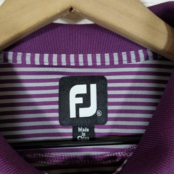 Footjoy | Purple Stripe Dryjoy Performance Golf Polo - Picture 5 of 5